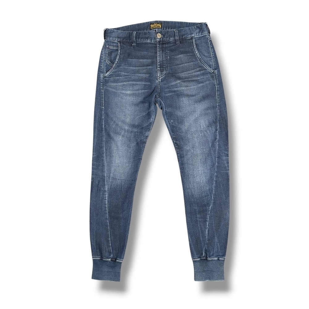True Religion Mens Denim Jogger Pants Blue Dark Wash M2ZA806KI2 Size 31
